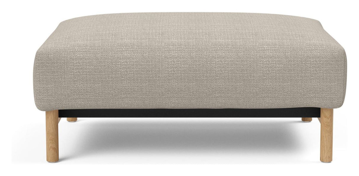 Malloy Wood Ottoman Kenya Gravel - Unoliving.com