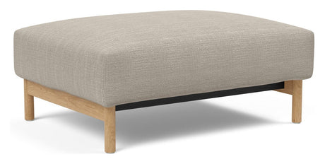 Malloy Wood Ottoman Kenya Gravel - Unoliving.com