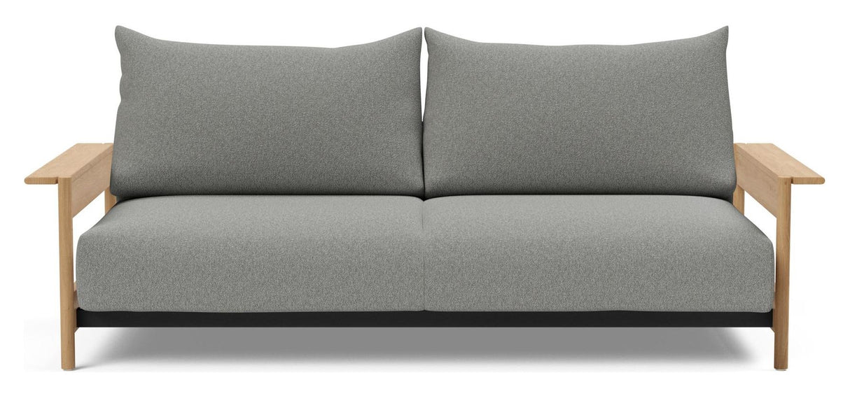 Malloy Wood Sovesofa, Bouclé/Ash Grey - Unoliving.com