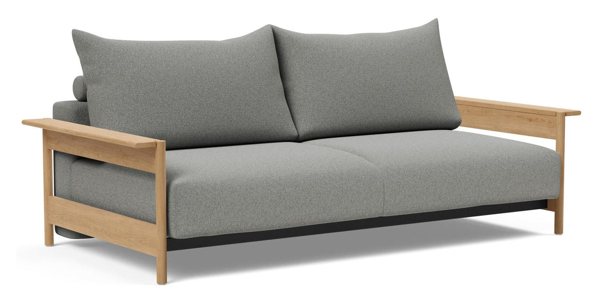 Malloy Wood Sovesofa, Bouclé/Ash Grey - Unoliving.com