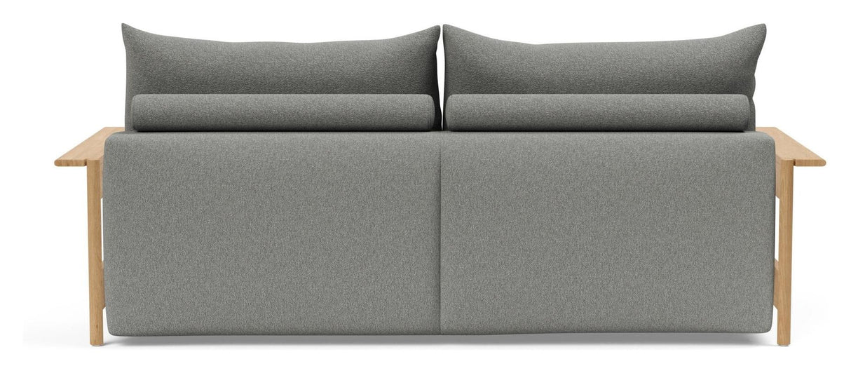 Malloy Wood Sovesofa, Bouclé/Ash Grey - Unoliving.com