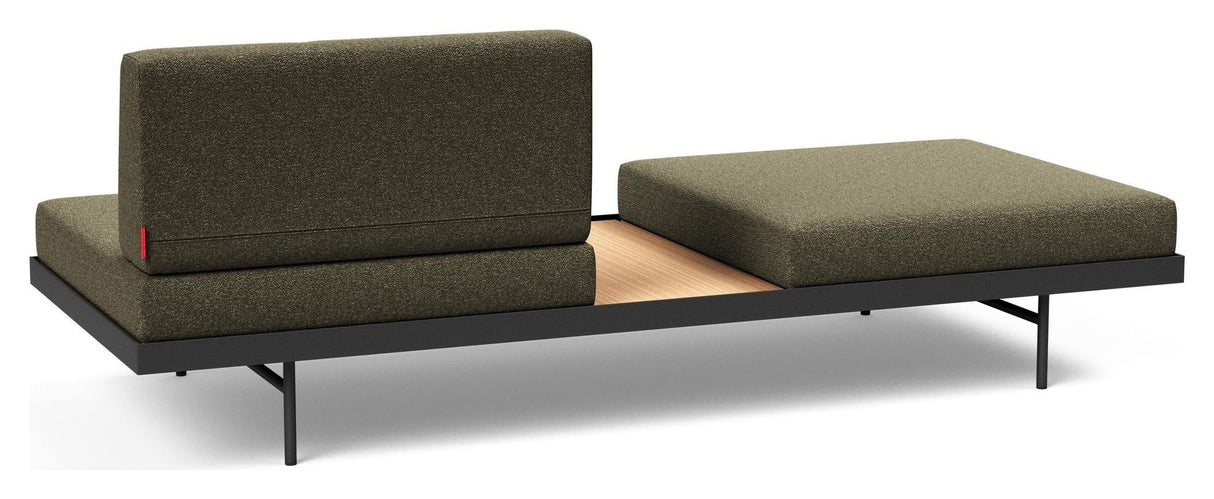 Puri Daybed m. ege bord, Bouclé/Forest Green - Unoliving.com