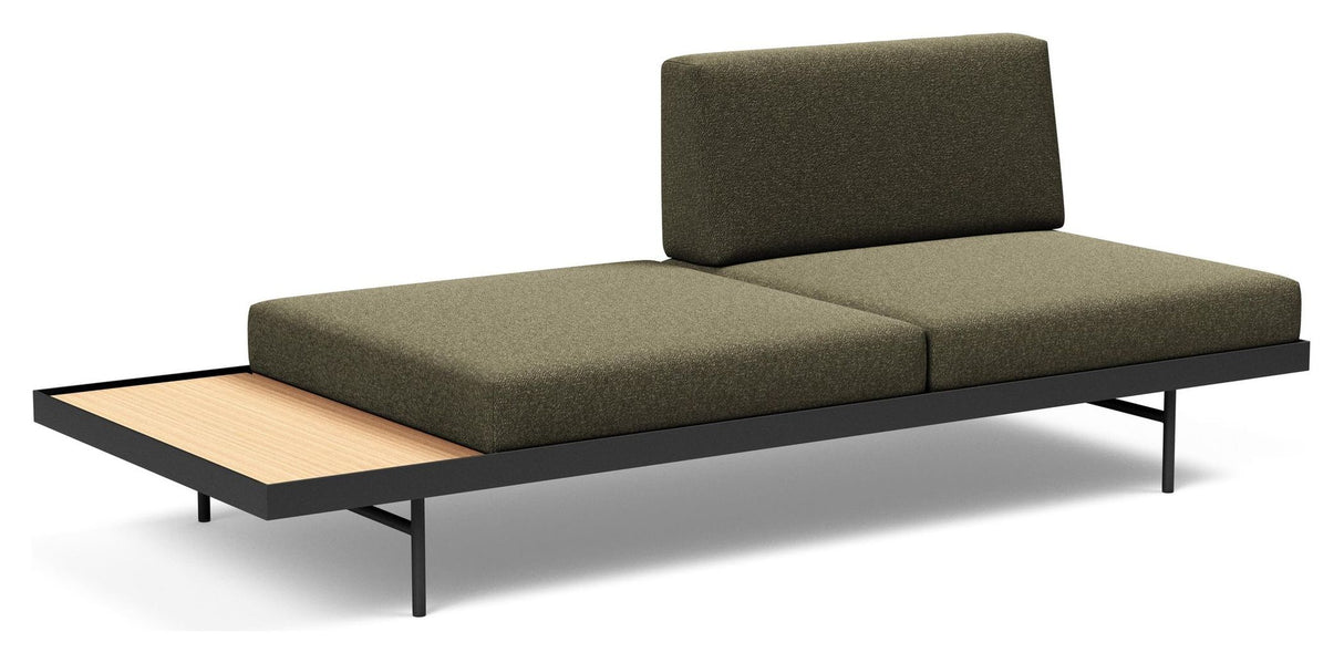 Puri Daybed m. ege bord, Bouclé/Forest Green - Unoliving.com