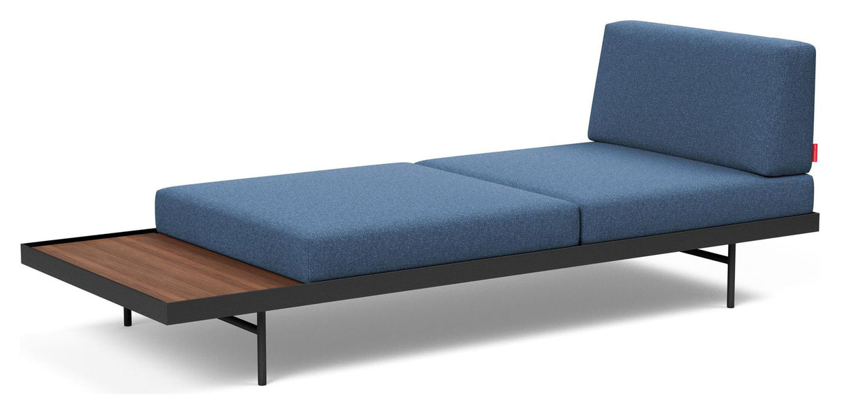 Puri Daybed m. valnødde bord, Bouclé/Blue - Unoliving.com