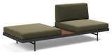 Puri Daybed m. valnødde bord, Bouclé/Forest Green - Unoliving.com