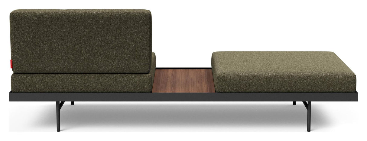 Puri Daybed m. valnødde bord, Bouclé/Forest Green - Unoliving.com