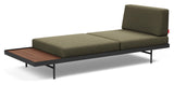 Puri Daybed m. valnødde bord, Bouclé/Forest Green - Unoliving.com