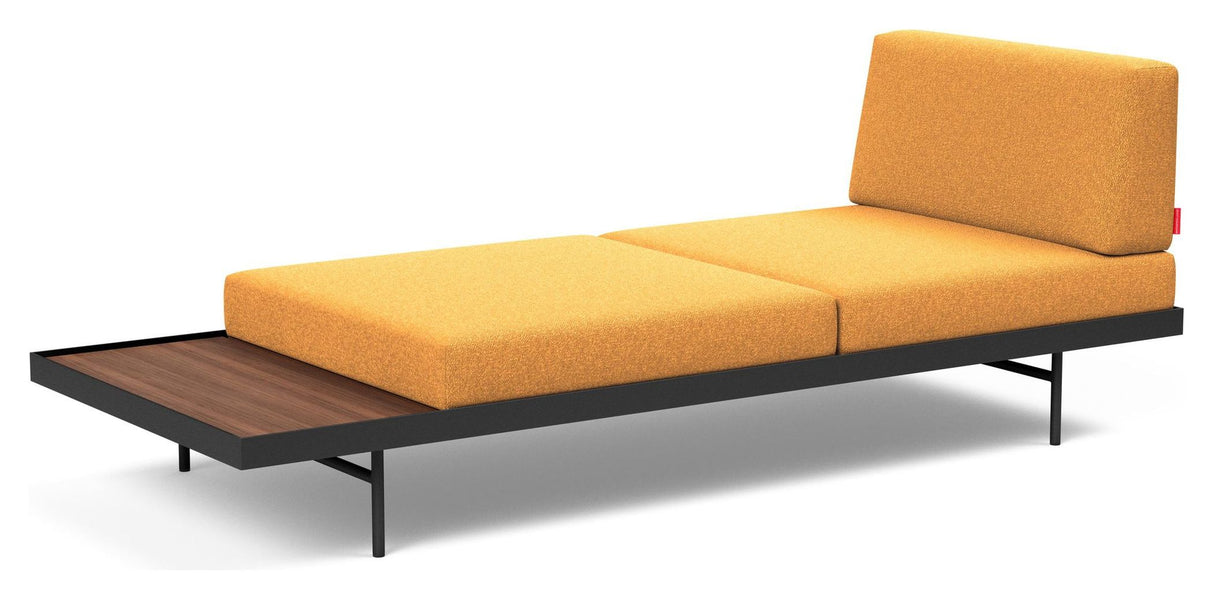 Puri Daybed m. valnødde bord, Bouclé/Ochre - Unoliving.com