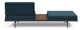 Puri Daybed m. valnødde bord, Argus/Navy Blue - Unoliving.com