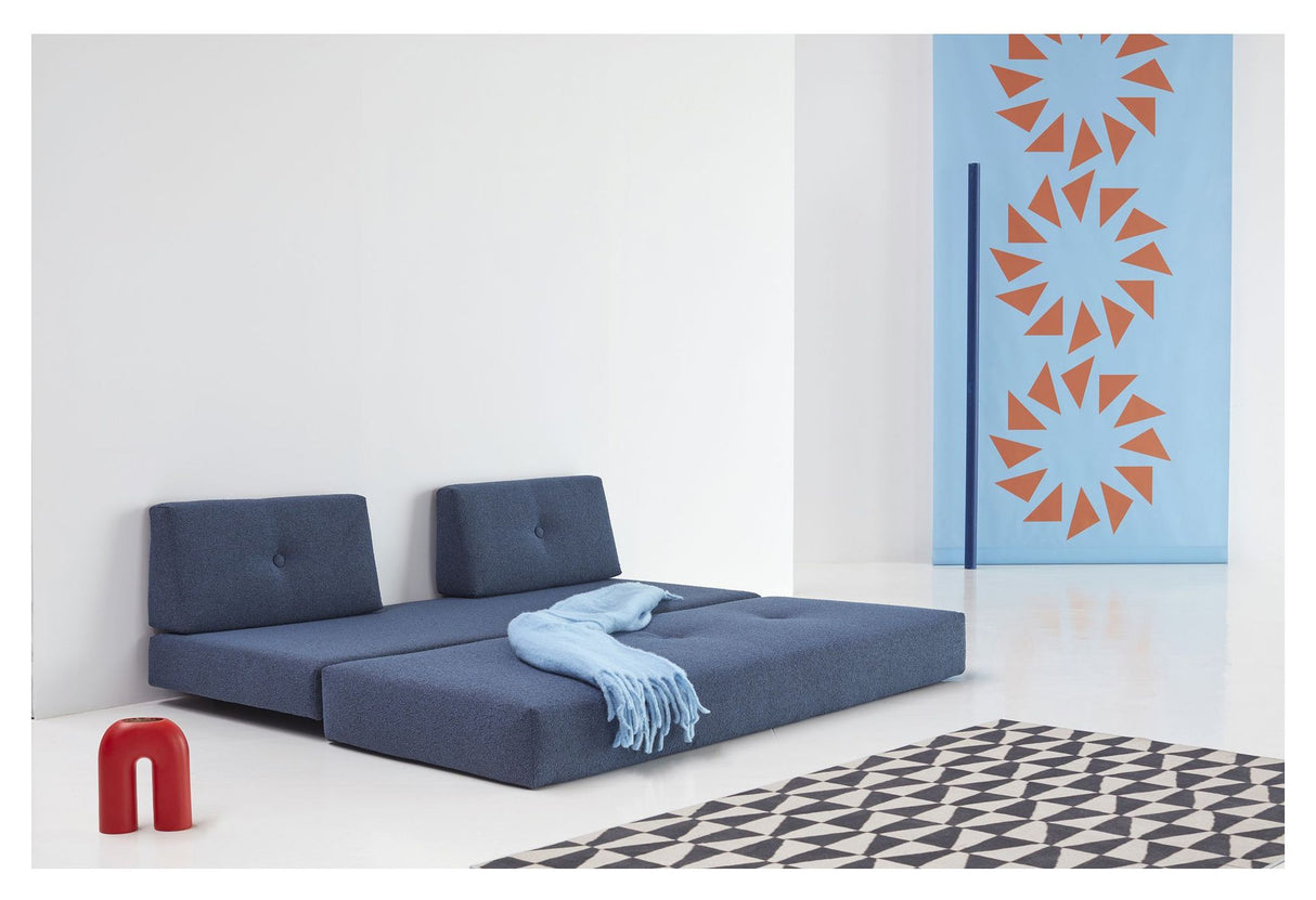 Sigmund Alu Sovesofa, Bouclé/Blue - Unoliving.com