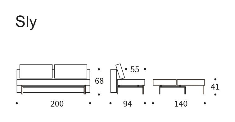 Sly Wood Sovesofa, Twist Charcoal - Unoliving.com