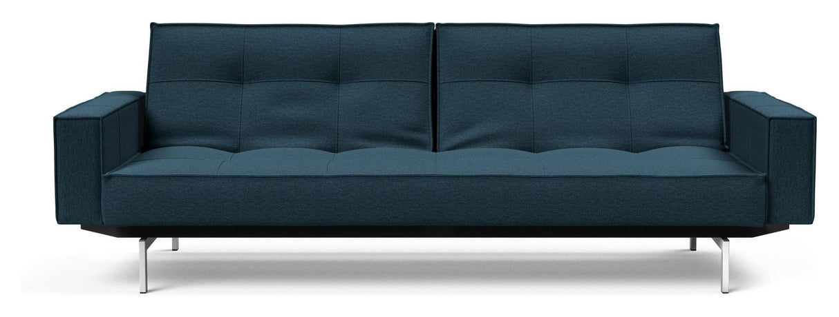 Splitback Chrome Sovesofa m. armlæn, Argus/Navy Blue - Unoliving.com