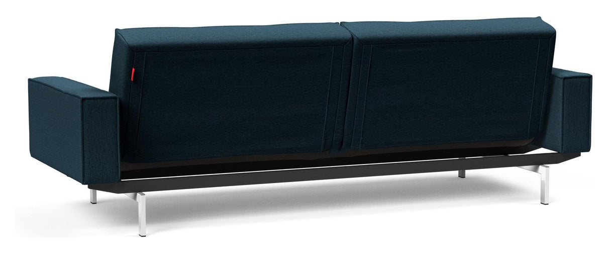 Splitback Chrome Sovesofa m. armlæn, Argus/Navy Blue - Unoliving.com