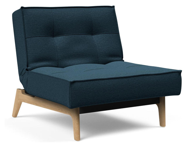 Splitback Eik Loungestol, Eg, Argus/Navy Blue - Unoliving.com