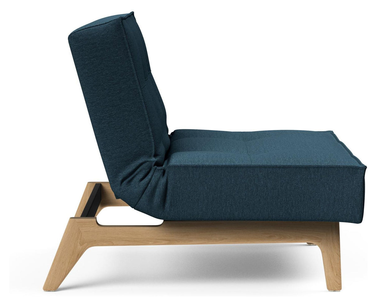 Splitback Eik Loungestol, Eg, Argus/Navy Blue - Unoliving.com