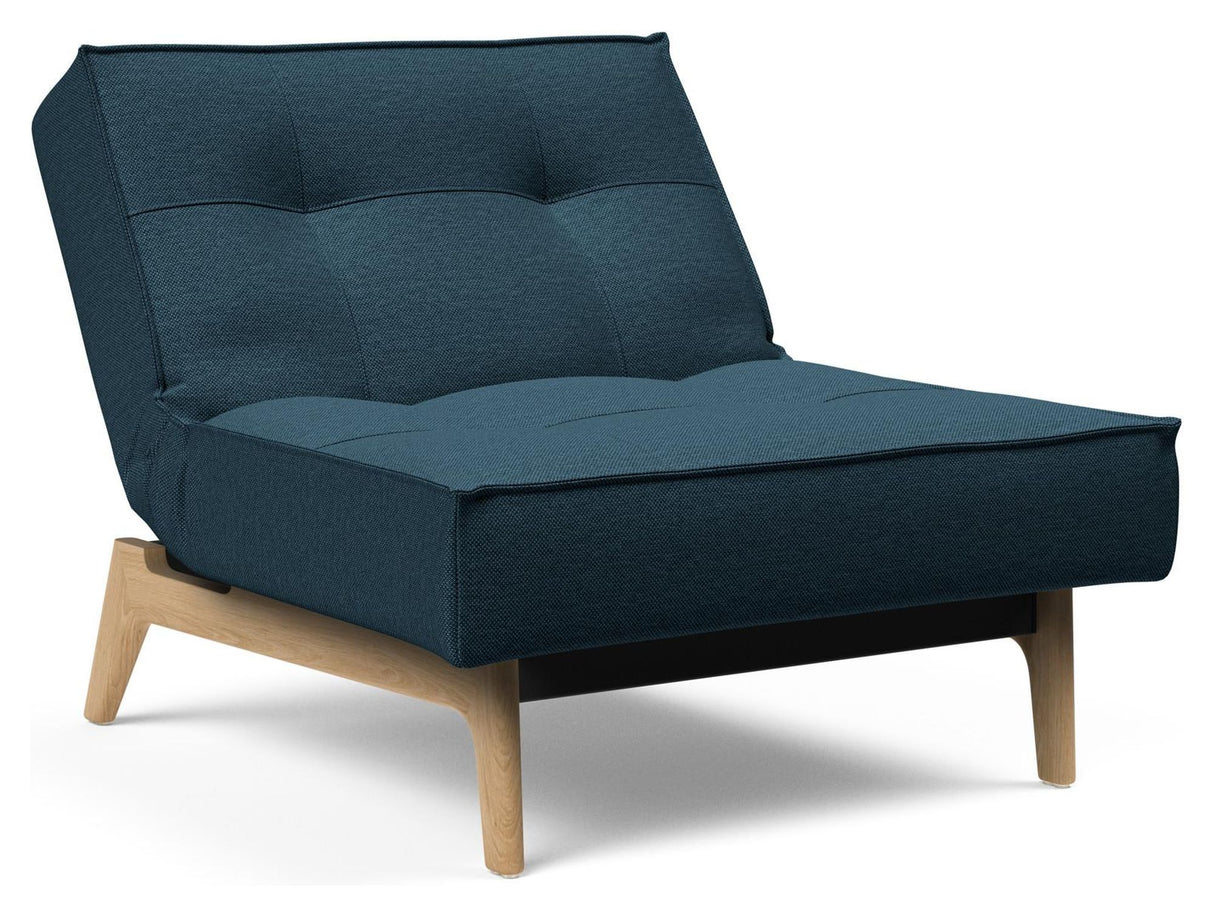 Splitback Eik Loungestol, Eg, Argus/Navy Blue - Unoliving.com