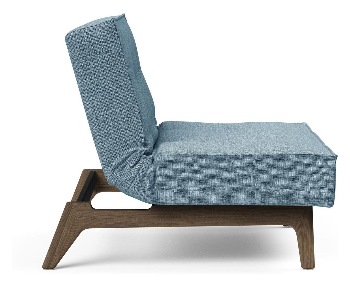 Splitback Eik Loungestol, Røget eg, Mixed Dance/Light Blue - Unoliving.com