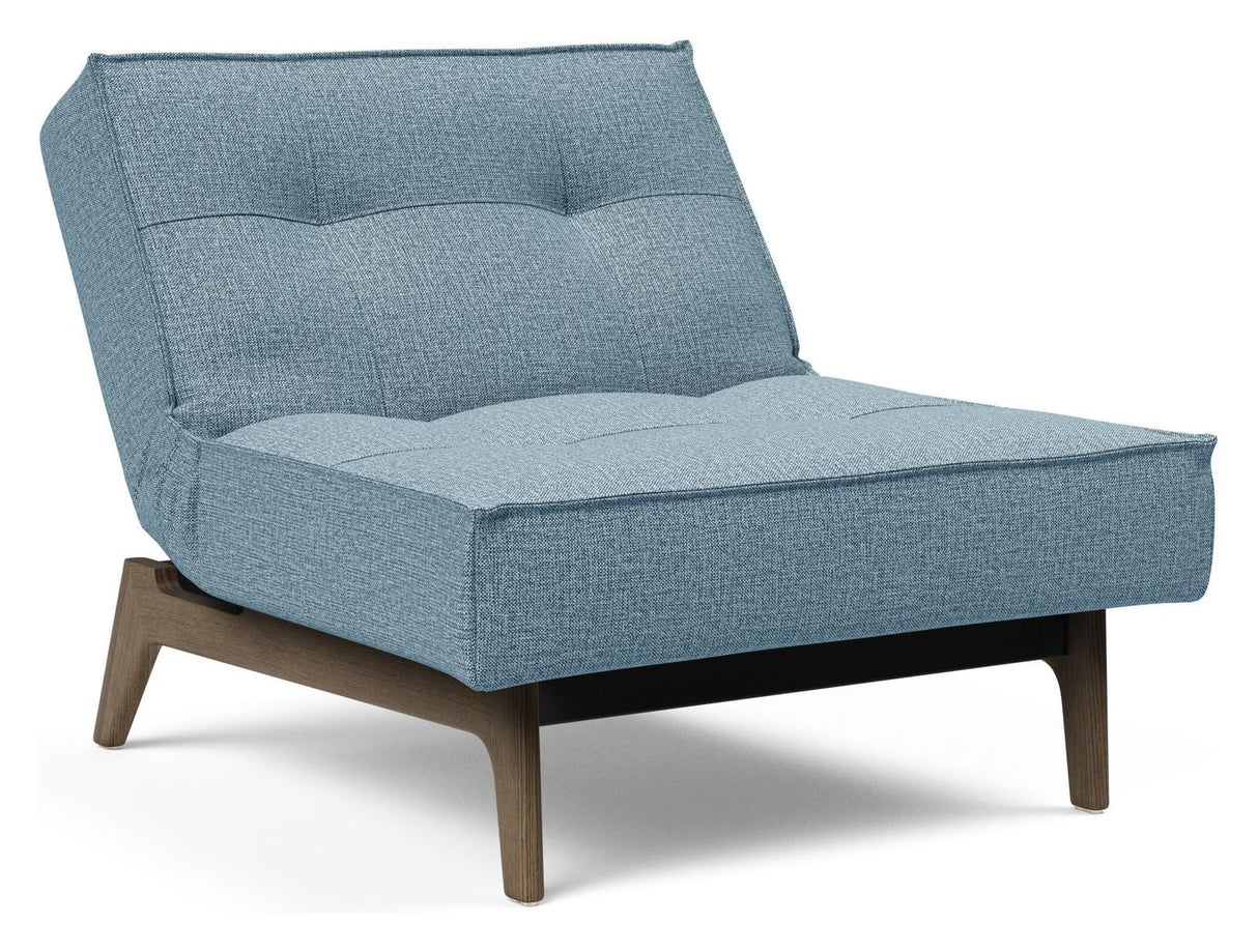 Splitback Eik Loungestol, Røget eg, Mixed Dance/Light Blue - Unoliving.com