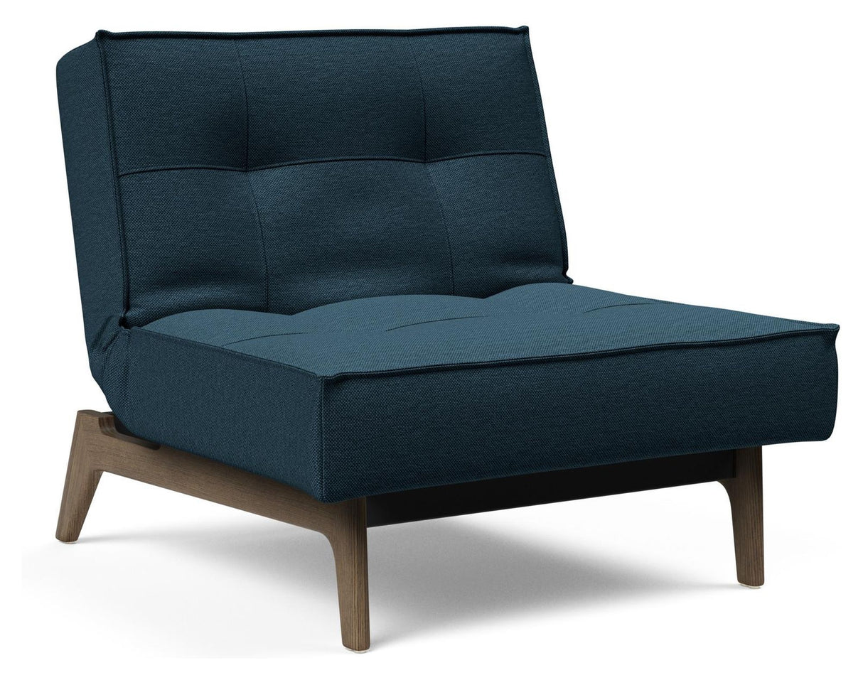 Splitback Eik Loungestol, Røget eg, Argus/Navy Blue - Unoliving.com