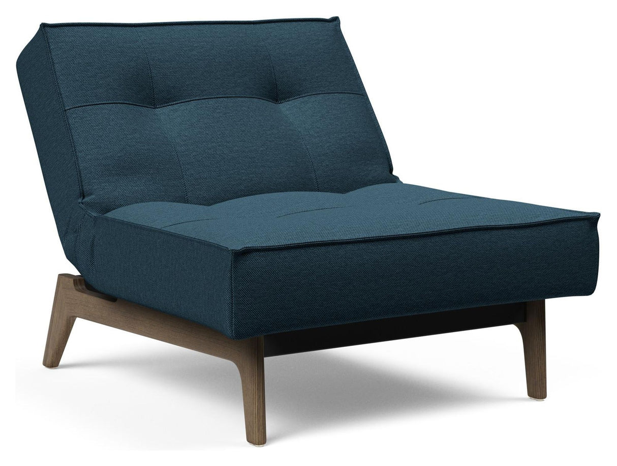 Splitback Eik Loungestol, Røget eg, Argus/Navy Blue - Unoliving.com