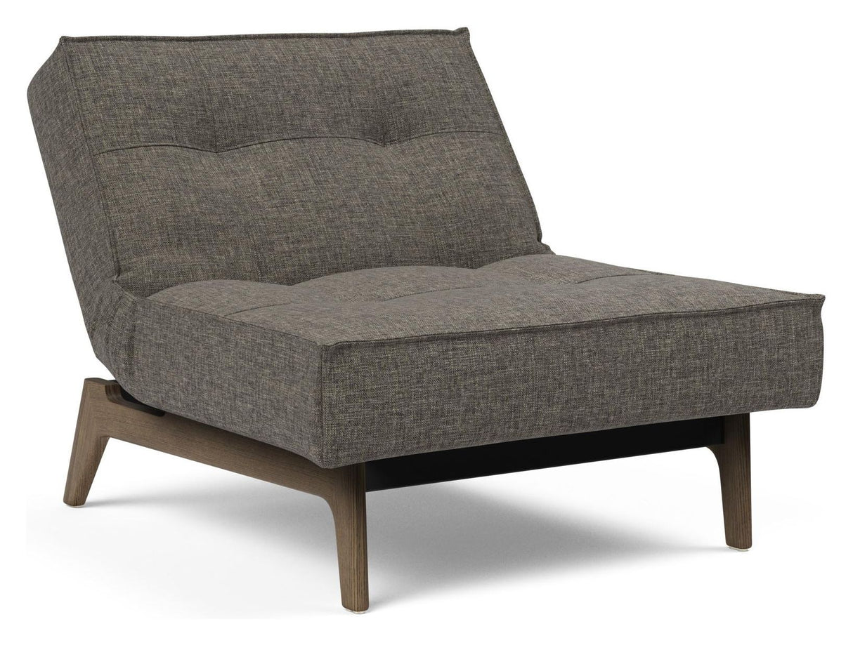 Splitback Eik Loungestol, Røget eg, Flashtex, Dark grey - Unoliving.com