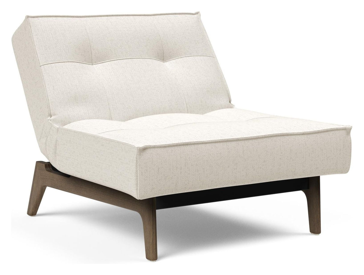 Splitback Eik Loungestol, Røget eg, Offwhite Bouclé - Unoliving.com