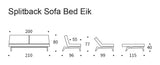 Splitback Eik Sovesofa, Eg, Argus/Navy Blue - Unoliving.com