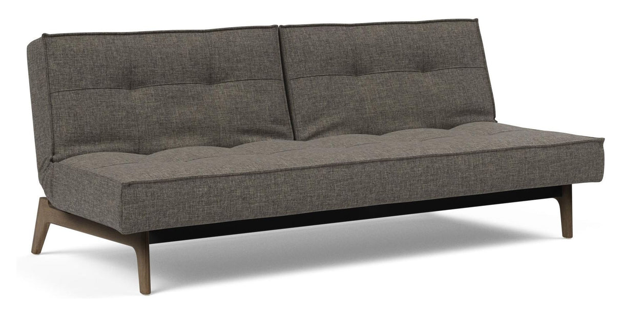 Splitback Eik Sovesofa, Røget eg, Flashtex, Dark grey - Unoliving.com