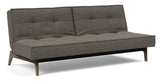 Splitback Eik Sovesofa, Røget eg, Flashtex, Dark grey - Unoliving.com