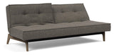 Splitback Eik Sovesofa, Røget eg, Flashtex, Dark grey - Unoliving.com