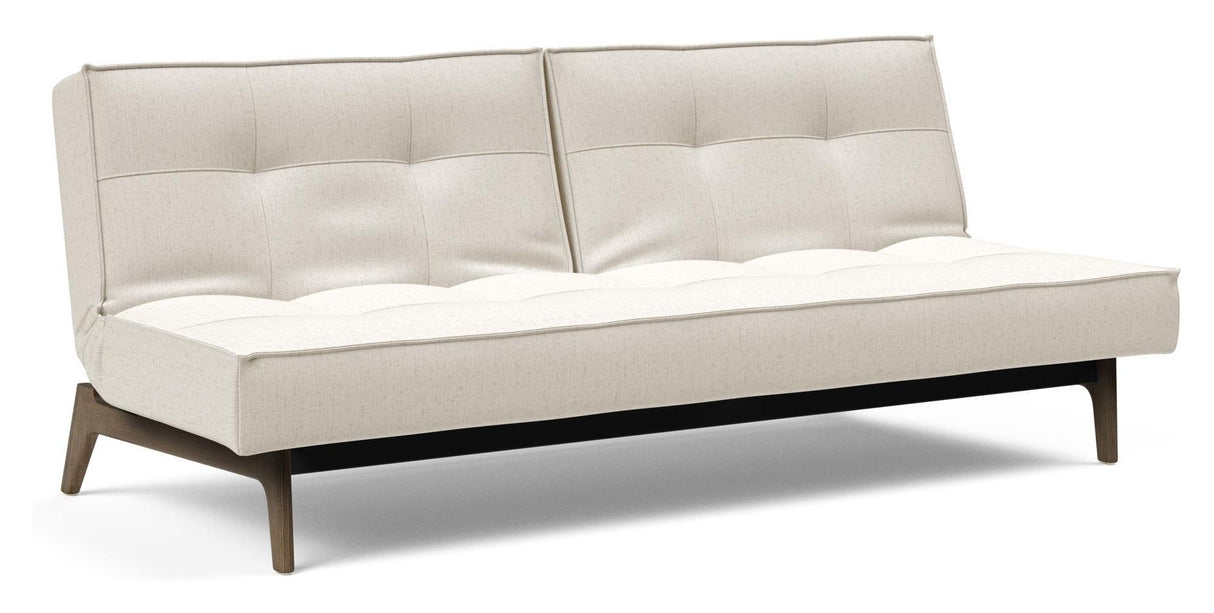 Splitback Eik Sovesofa, Røget eg, Offwhite Bouclé - Unoliving.com