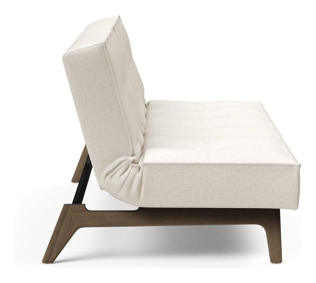 Splitback Eik Sovesofa, Røget eg, Offwhite Bouclé - Unoliving.com