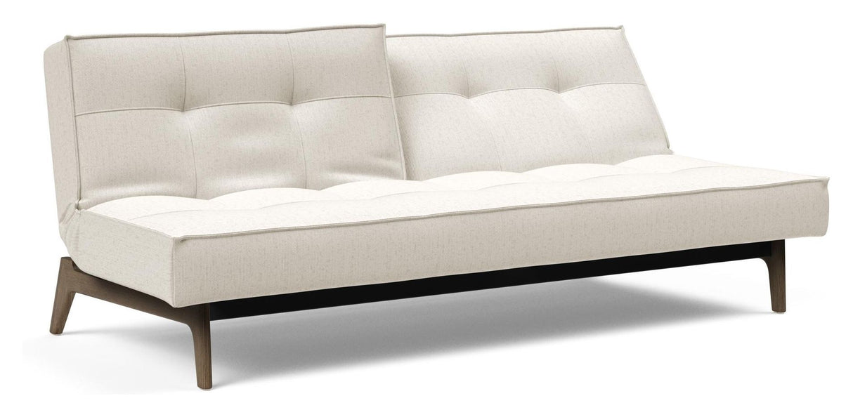 Splitback Eik Sovesofa, Røget eg, Offwhite Bouclé - Unoliving.com