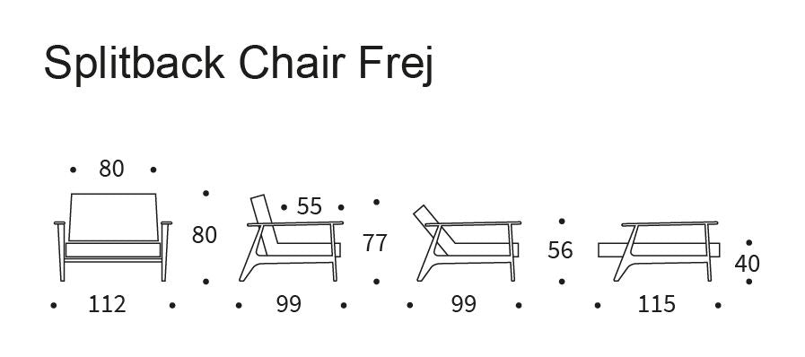 Splitback Frej Loungestol, Røget eg, Mixed Dance/Grey - Unoliving.com