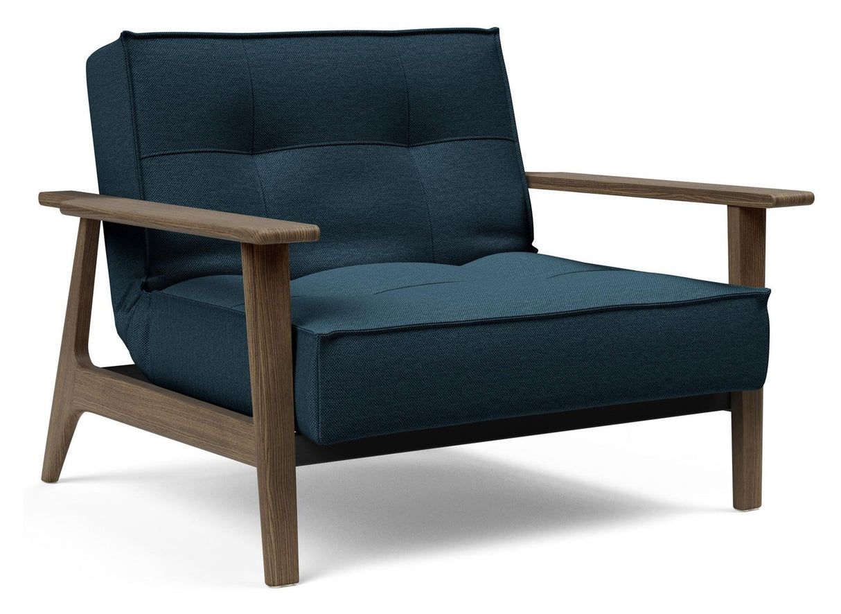 Splitback Frej Loungestol, Røget eg, Argus/Navy Blue - Unoliving.com