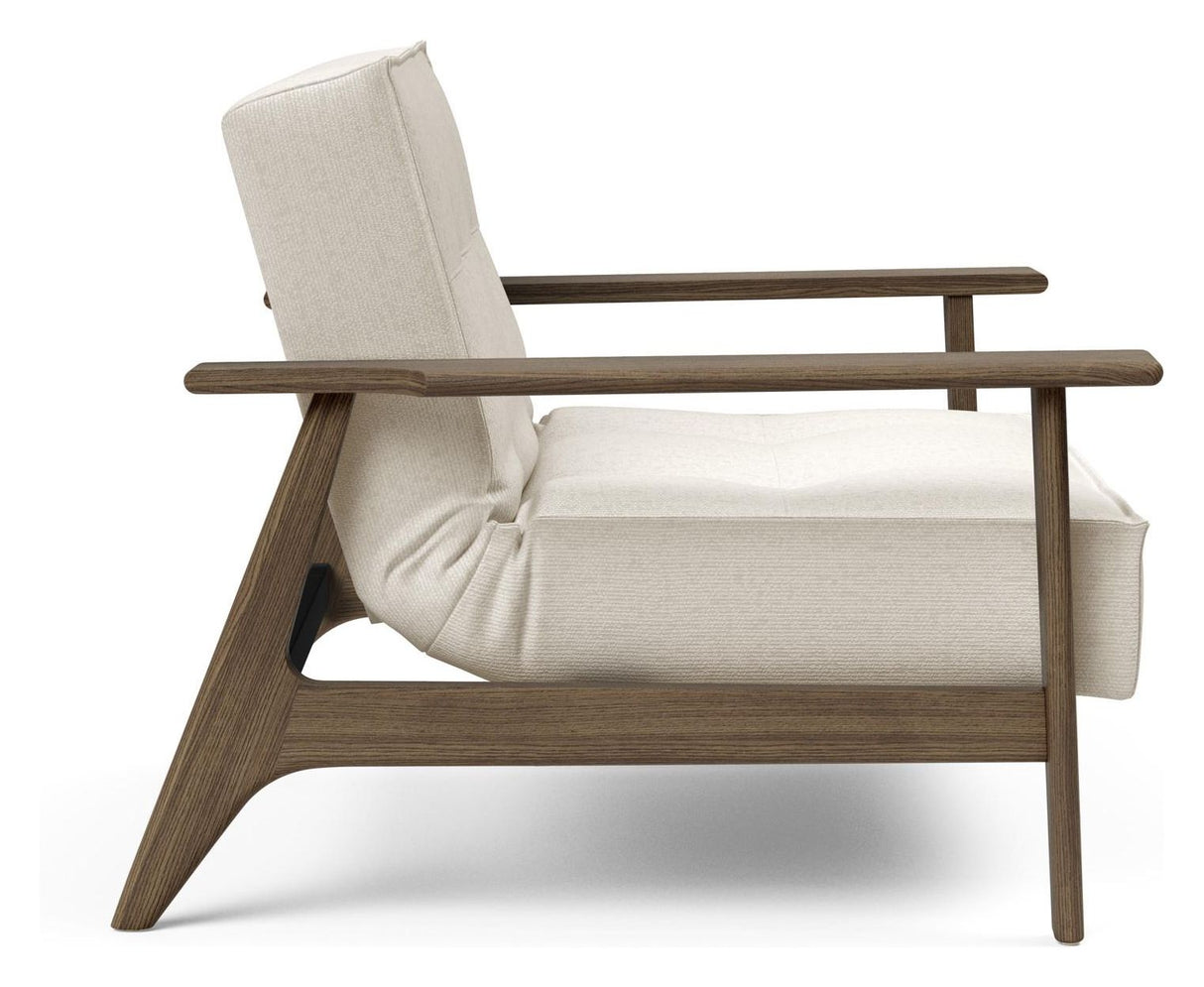 Splitback Frej Loungestol, Røget eg, Offwhite Bouclé - Unoliving.com