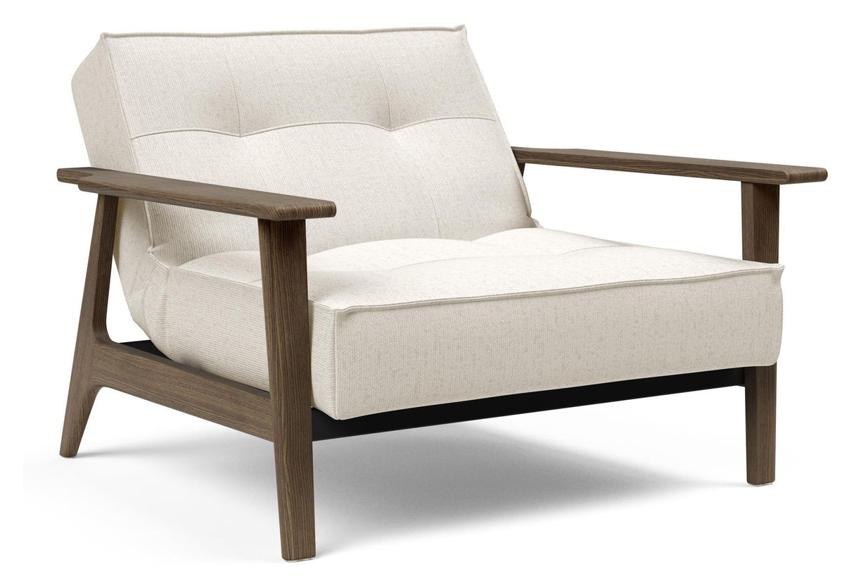 Splitback Frej Loungestol, Røget eg, Offwhite Bouclé - Unoliving.com