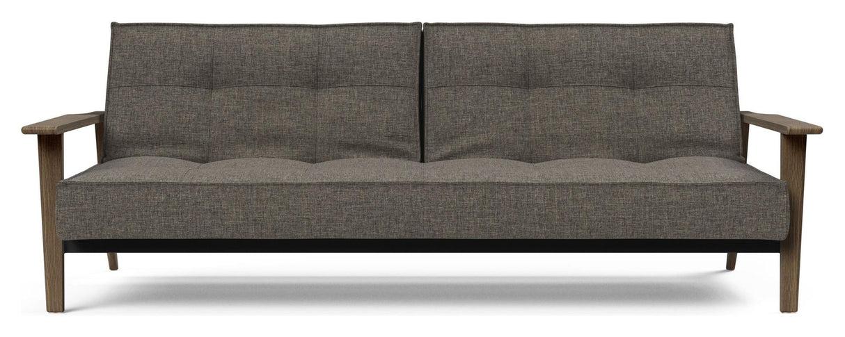 Splitback Frej Sovesofa, Røget eg, Flashtex, Dark grey - Unoliving.com