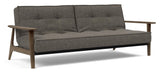 Splitback Frej Sovesofa, Røget eg, Flashtex, Dark grey - Unoliving.com