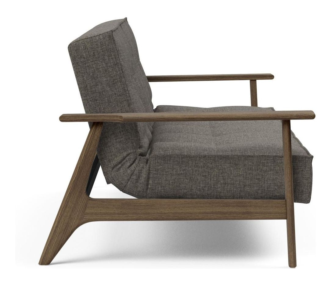 Splitback Frej Sovesofa, Røget eg, Flashtex, Dark grey - Unoliving.com