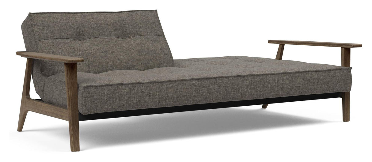 Splitback Frej Sovesofa, Røget eg, Flashtex, Dark grey - Unoliving.com