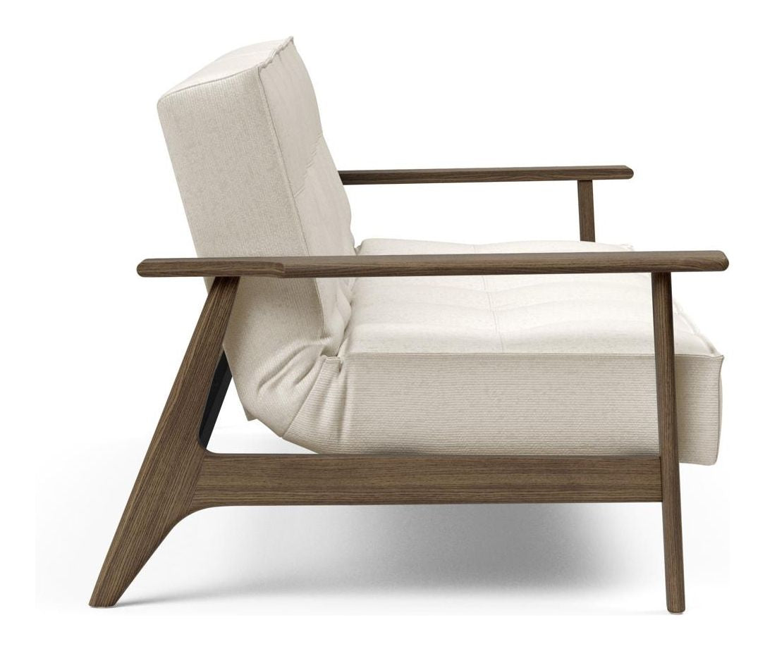 Splitback Frej Sovesofa, Røget eg, Offwhite Bouclé - Unoliving.com