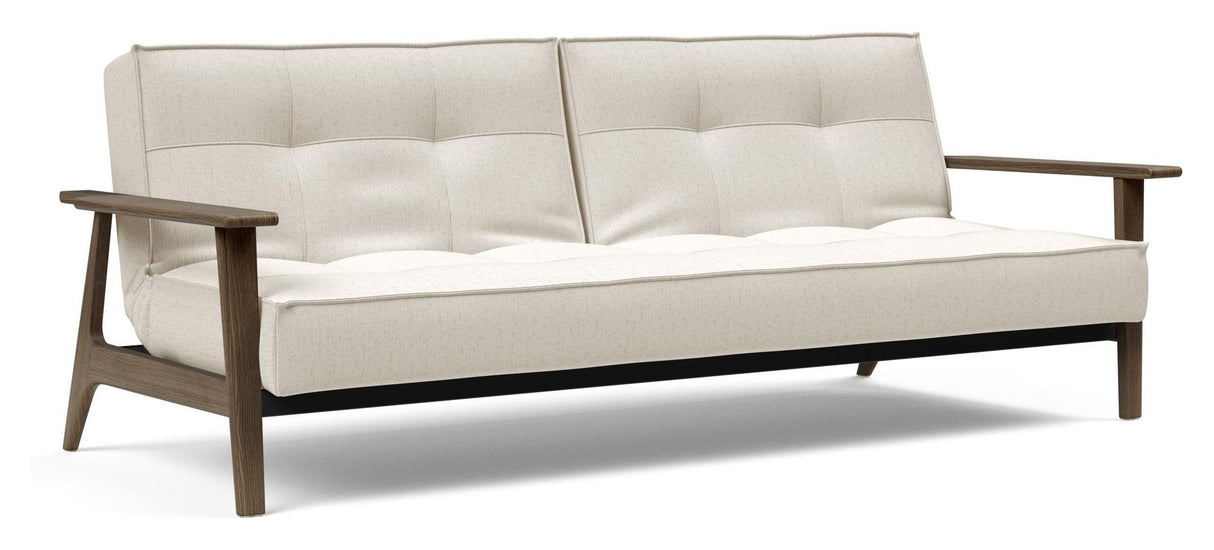 Splitback Frej Sovesofa, Røget eg, Offwhite Bouclé - Unoliving.com