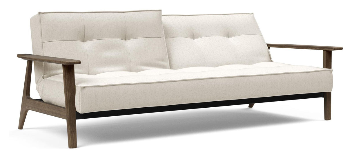 Splitback Frej Sovesofa, Røget eg, Offwhite Bouclé - Unoliving.com