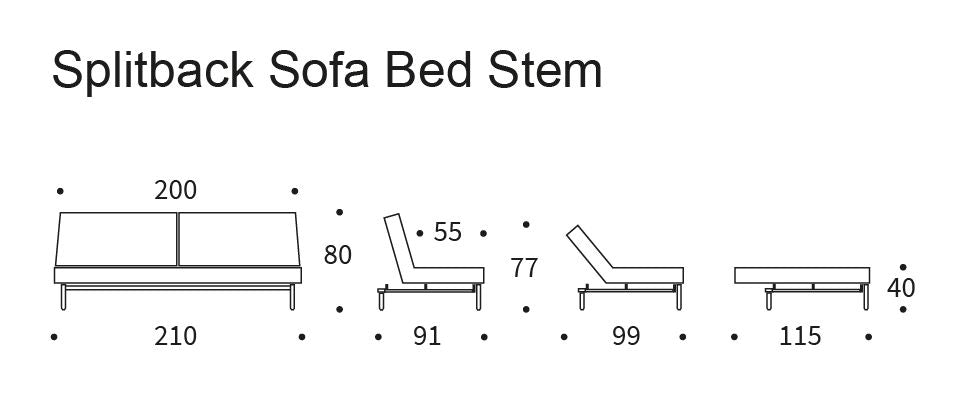 Splitback Stem Sovesofa, Argus/Navy Blue - Unoliving.com