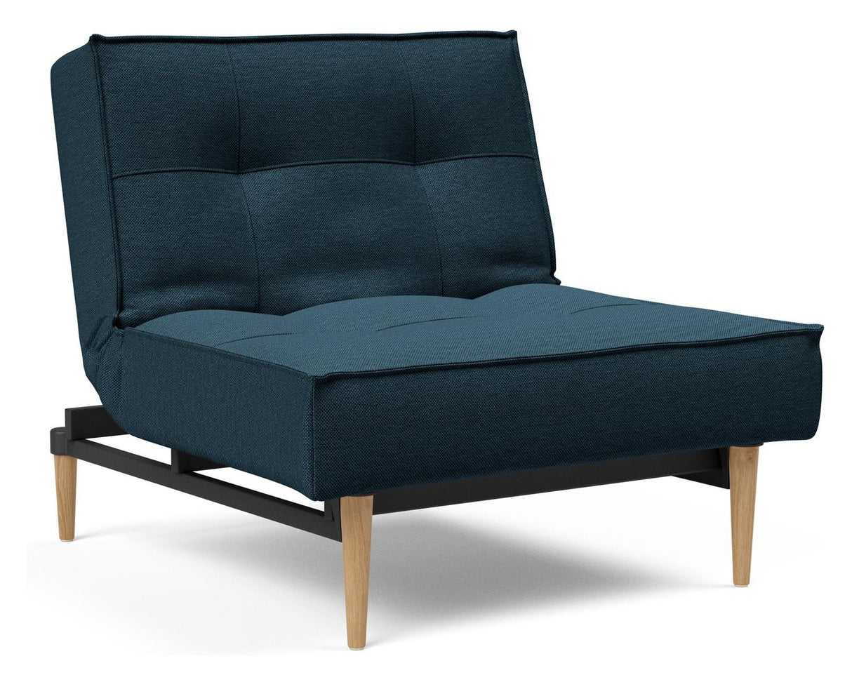 Splitback Styletto Loungestol, Lys træ, Argus/Navy Blue - Unoliving.com