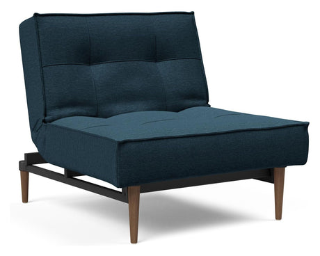 Splitback Styletto Loungestol, Mørk træ, Argus/Navy Blue - Unoliving.com