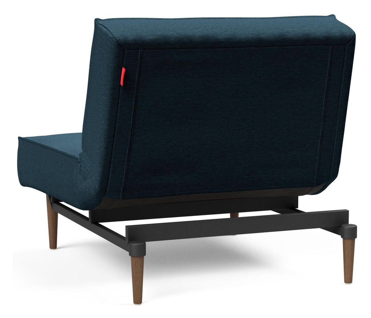 Splitback Styletto Loungestol, Mørk træ, Argus/Navy Blue - Unoliving.com