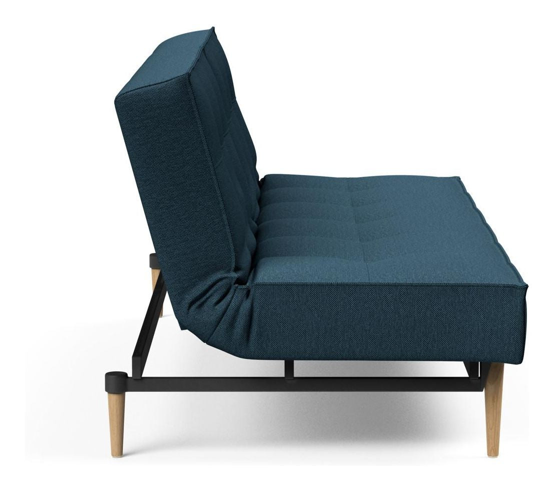 Splitback Styletto Sovesofa, Lys træ, Argus/Navy Blue - Unoliving.com