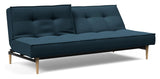 Splitback Styletto Sovesofa, Lys træ, Argus/Navy Blue - Unoliving.com